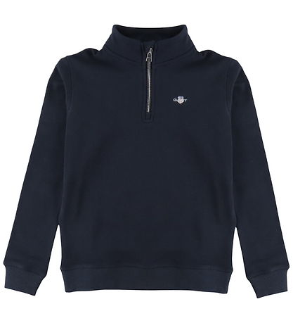 GANT Sweatshirt m. Lynlås - Shield - Evening Blue