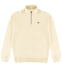 GANT Sweatshirt m. Lynlås - Shield - Creamed White