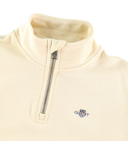 GANT Sweatshirt m. Lynlås - Shield - Creamed White