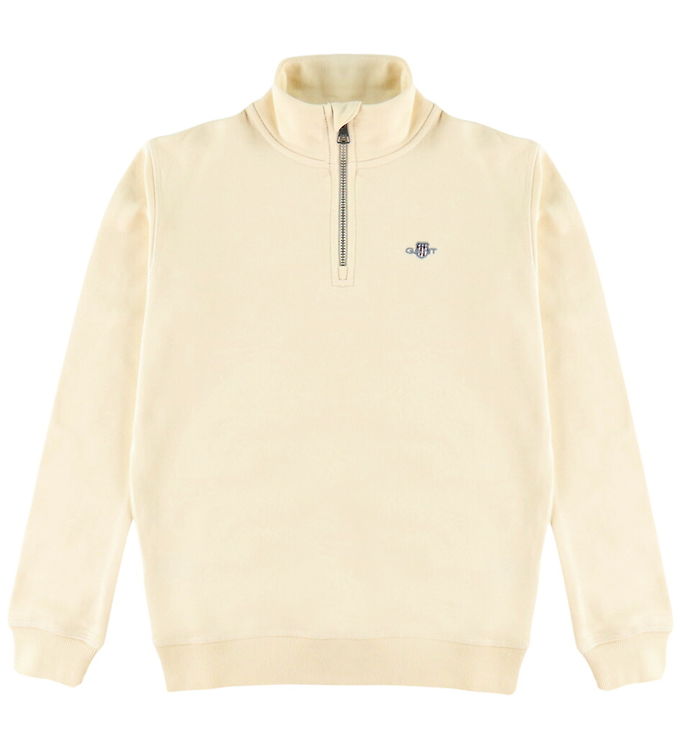 GANT Sweatshirt m. Lynlås - Shield - Creamed White