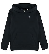 GANT Hættetrøje - Shield - Black