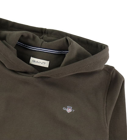 GANT Hættetrøje - Shield - Shadow Brown