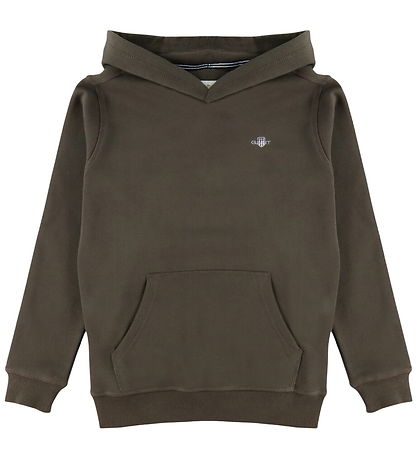 GANT Hættetrøje - Shield - Shadow Brown