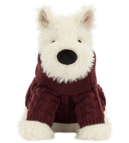 Jellycat Bamse - 25 cm - Munro Scottie Dog 'Winter Jumper'