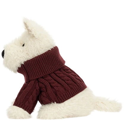 Jellycat Bamse - 25 cm - Munro Scottie Dog 'Winter Jumper'