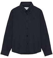 Les Deux Skjorte - Konrad - Hør - Dark Navy Blue