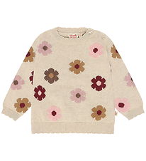 Hust and Claire Cardigan - HCPusle Flower - Old Beige Melange