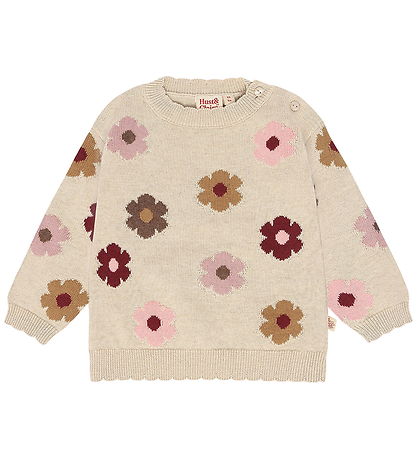 Hust and Claire Cardigan - HCPusle Flower - Old Beige Melange