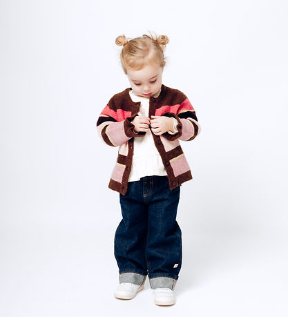 Hust and Claire Cardigan - HCCamilla Fluffy Stripe - Soil