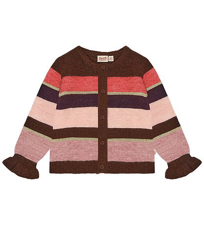 Hust and Claire Cardigan - HCCamilla Fluffy Stripe - Soil