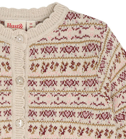 Hust and Claire Cardigan - HCCilja Nordic - Old Beige Melange m.