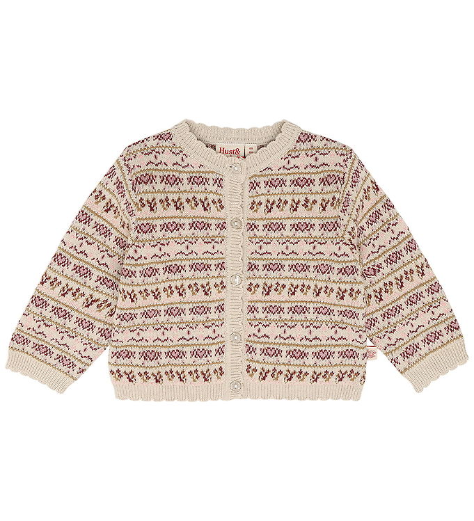 Hust and Claire Cardigan - HCCilja Nordic - Old Beige Melange m.