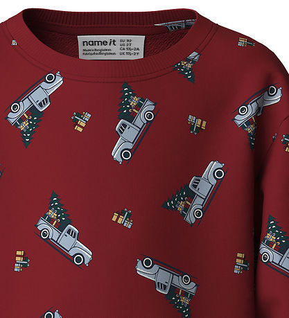 Name It Sweatshirt - NmmVoluf - Red Dahlia/Car