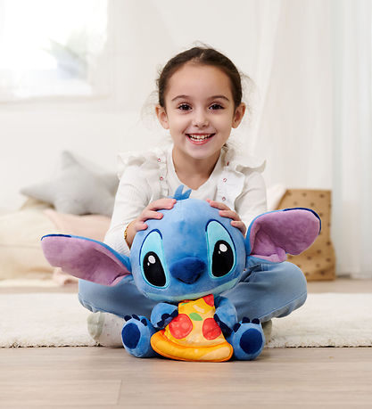 Disney Classic Plys Bamse - Disney Stitch m. Pizza - 25 cm