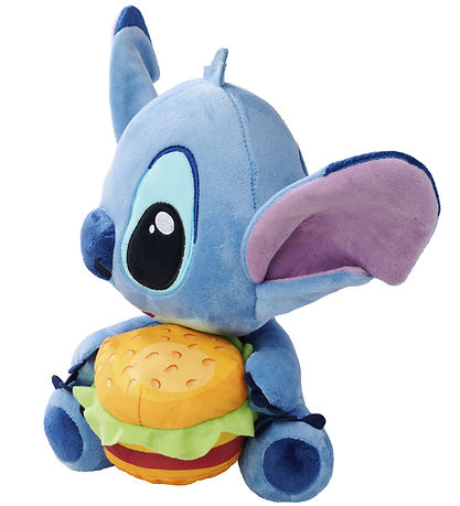Disney Classic Plys Bamse - Disney Stitch m. Burger - 25 cm