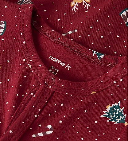 Name it Nattøj - NbnVismas - Red Dahlia/Christmas