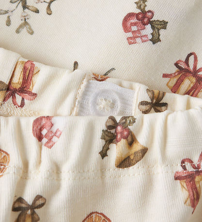 Lil' Atelier Bukser - NbnLayo - Turtledove/OLD CHRISTMAS