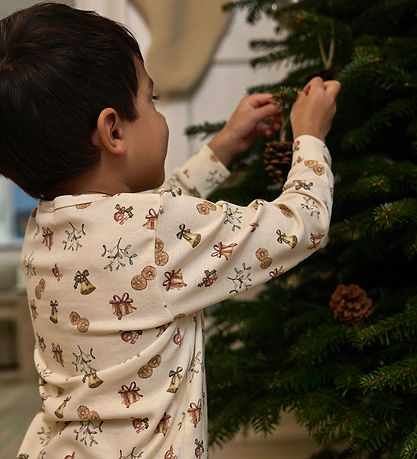 Lil' Atelier Nattøj - 2-delt - NmnLayo - Turtledove/OLD CHRISTMA