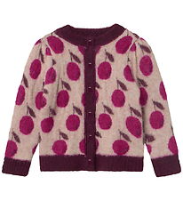 Fliink Cardigan - Uld- Star Alpaca Berry - Smoke Rose/Red Bud