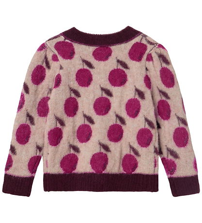 Fliink Cardigan - Uld- Star Alpaca Berry - Smoke Rose/Red Bud