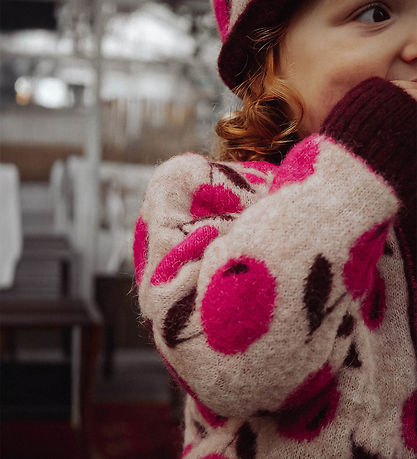 Fliink Cardigan - Uld- Star Alpaca Berry - Smoke Rose/Red Bud