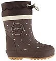 Pom Pom Thermo Boots - Brynn - Chestnut Heart AOP