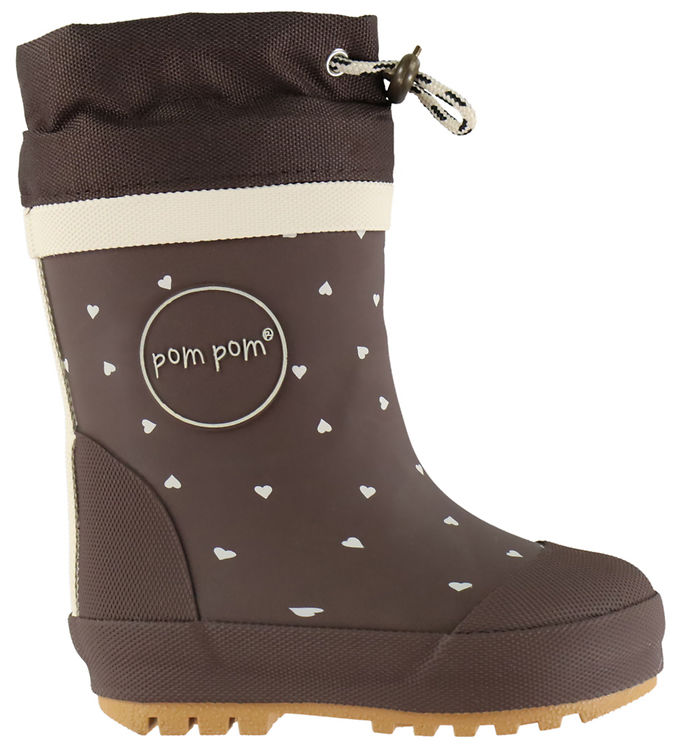 Pom Pom Termostøvler - Brynn - Chestnut Heart AOP