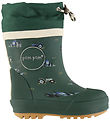 Pom Pom Thermo Boots - Brynn - Trekking Green Tractor AOP
