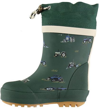 Pom Pom Termostøvler - Brynn - Trekking Green Tractor AOP