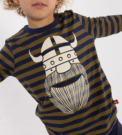 Danefæ Bluse - DaneBasic - Dark Olive/Dark Navy Erik