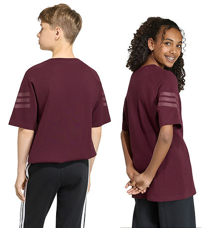 adidas Performance T-shirt - J FI 3S - Maroon/Maroon