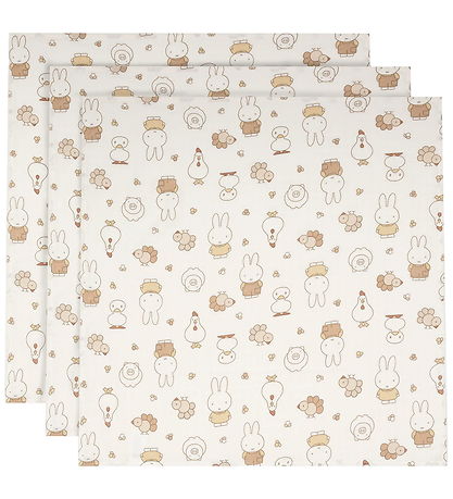 Jollein Stofbleer - 70x70 cm - 3-pak - Miffy Family Farm