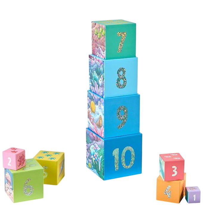 HABA Stableklodser - Rainbow Fish Glitter Stacking Tower