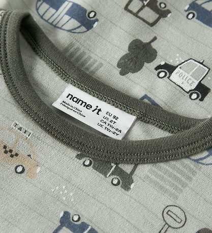 Name It Bluse - Uld - NmmWillow - Mineral Gray/City Cars