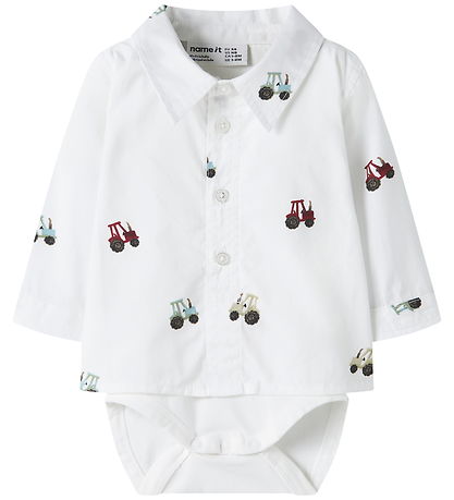 Name It Skjortebody l/æ - NbmRactor - Bright White
