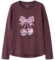 Name It Bluse - NkfVix - Catawba Grape/Cherry Bow