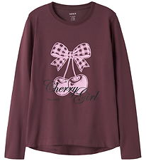 Name It Bluse - NkfVix - Catawba Grape/Cherry Bow