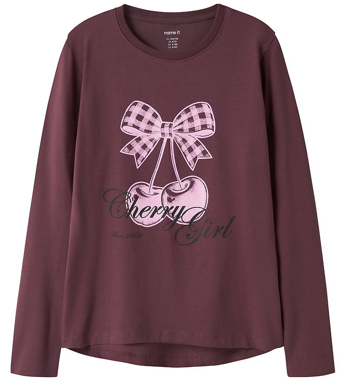 Name It Bluse - NkfVix - Catawba Grape/Cherry Bow