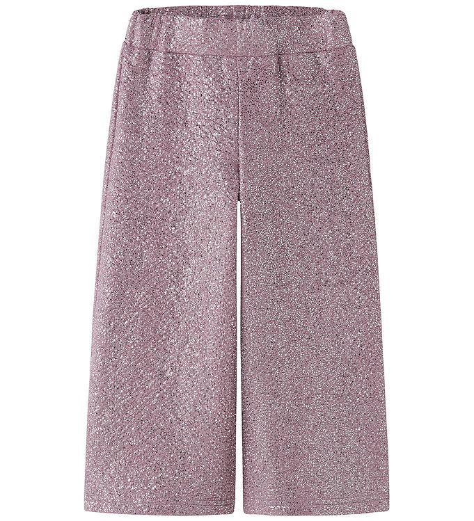 NAME IT Glimmer Wide Sweatpants Ditsia Mauve Shadows