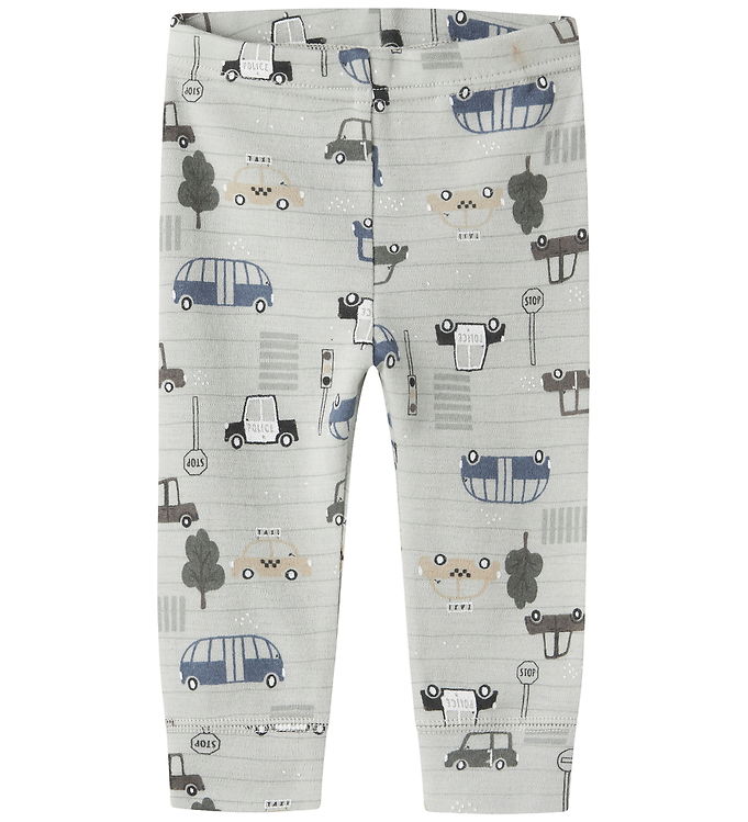 Name It Leggings - NbmWillow - Uld - Mineral Gray/City Cars