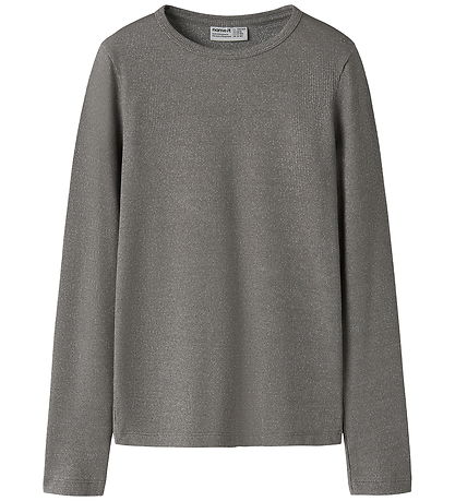 Name It Bluse - NkfNayla - Charcoal Gray/Silver Lurex