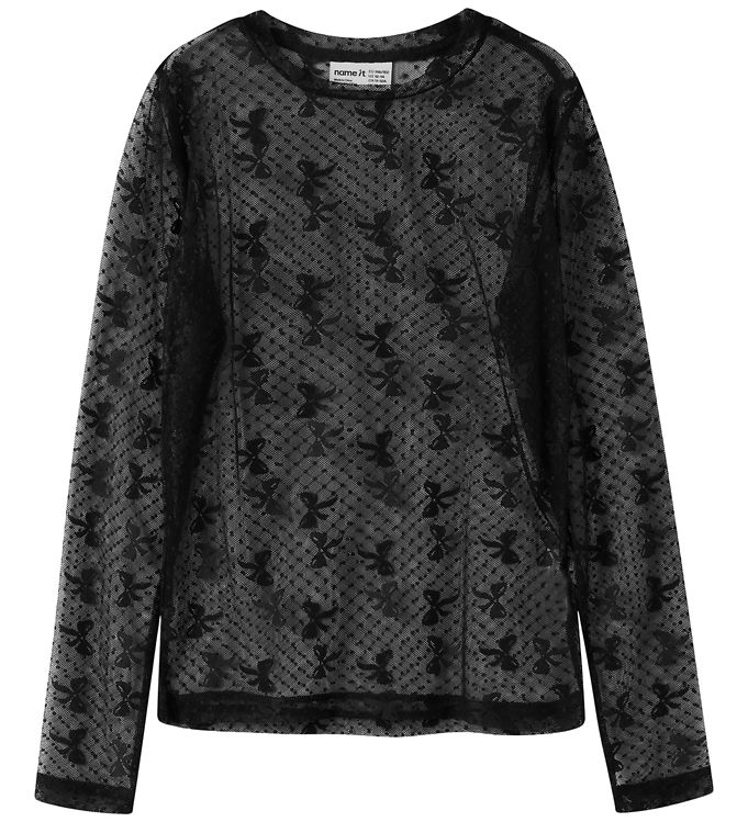 Name It Bluse - Mesh - NkfRemesh - Black