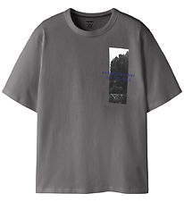 Name it T-shirt - NKMRAO - Charcoal Gray