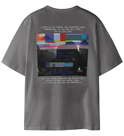 Name it T-shirt - NKMRAO - Charcoal Gray