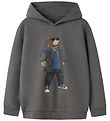 Name it Hættetrøje - NKMRUZ - Charcoal Gray