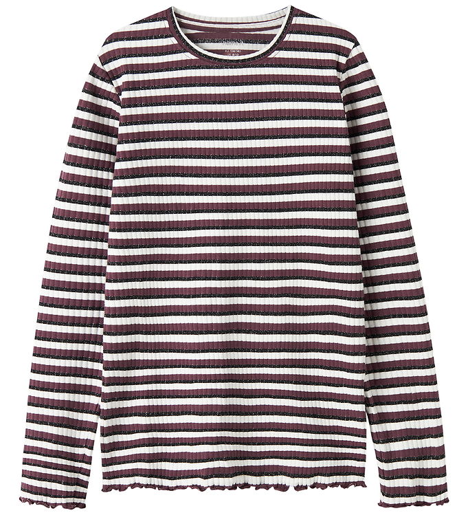 Name it Bluse - Rib - NKFVEMMA - Catawba Grape/Cloud Dancer + Bl