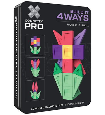 Connetix Magnetsæt Pro - 21 Dele - Build-It Flower Sæt
