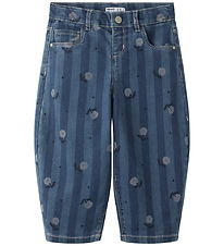 Name It Jeans - NmfBella Barrel - Medium Blue Denim/Flowers