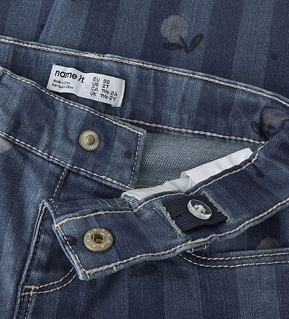 Name It Jeans - NmfBella Barrel - Medium Blue Denim/Flowers