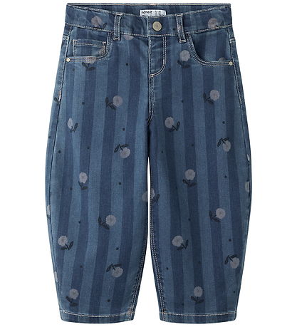 Name It Jeans - NmfBella Barrel - Medium Blue Denim/Flowers